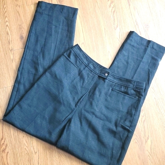 Bianca Nygard 75% Wool Blend Pleated Charcoal Gray Womens Dress Pants Sz 12 Tall - Picture 3 of 15